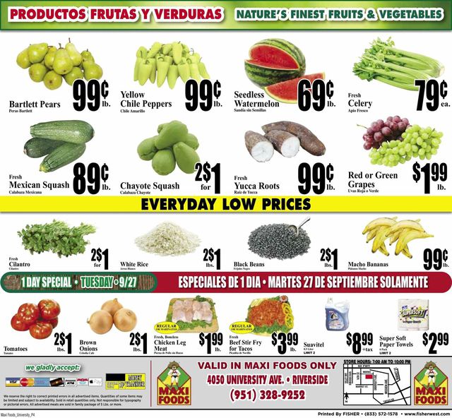 Maxi Foods Ad from 09/21/2022