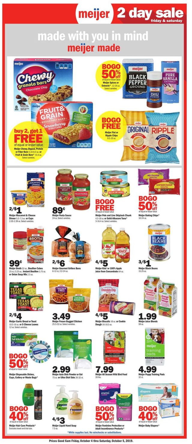 Meijer Ad from 10/04/2019
