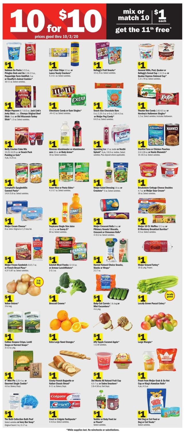 Meijer Ad from 09/27/2020