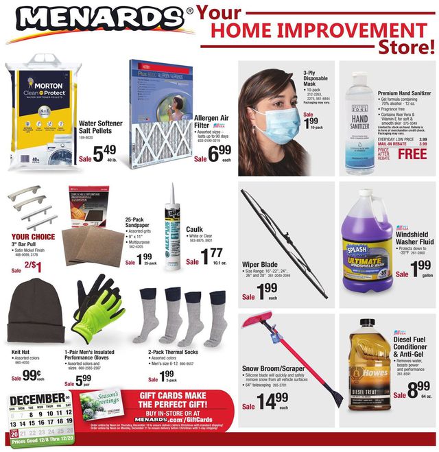 Menards Ad from 12/08/2020