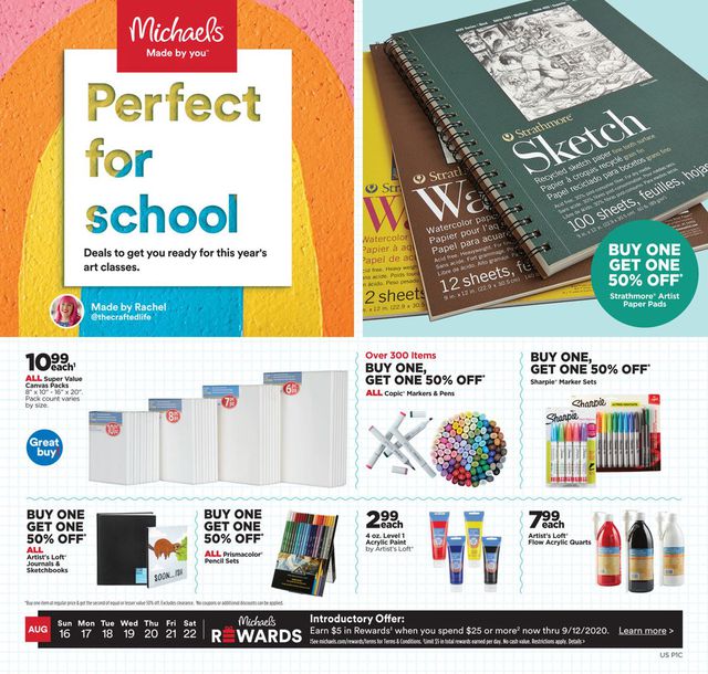 Michaels Ad from 08/16/2020