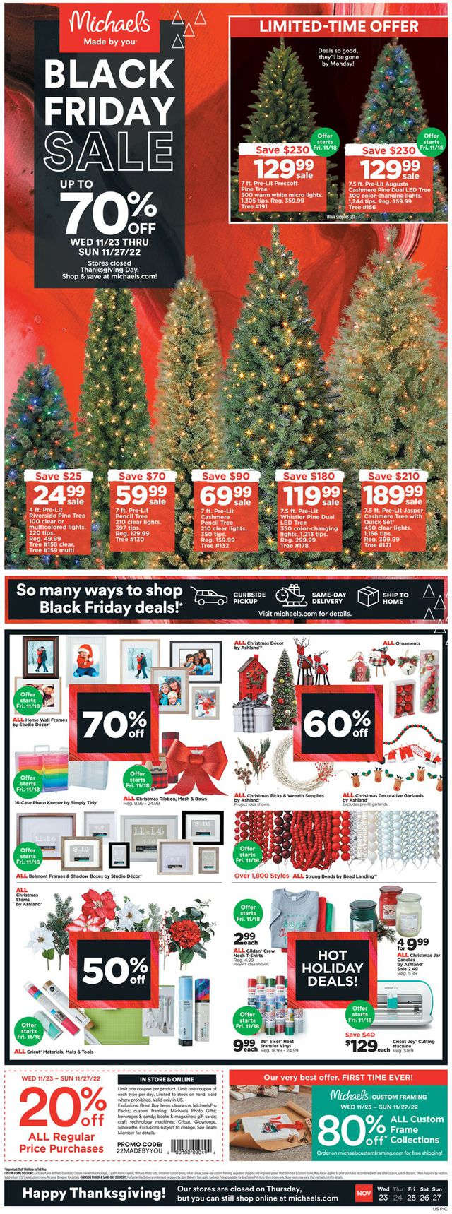 Michaels Ad from 11/23/2022