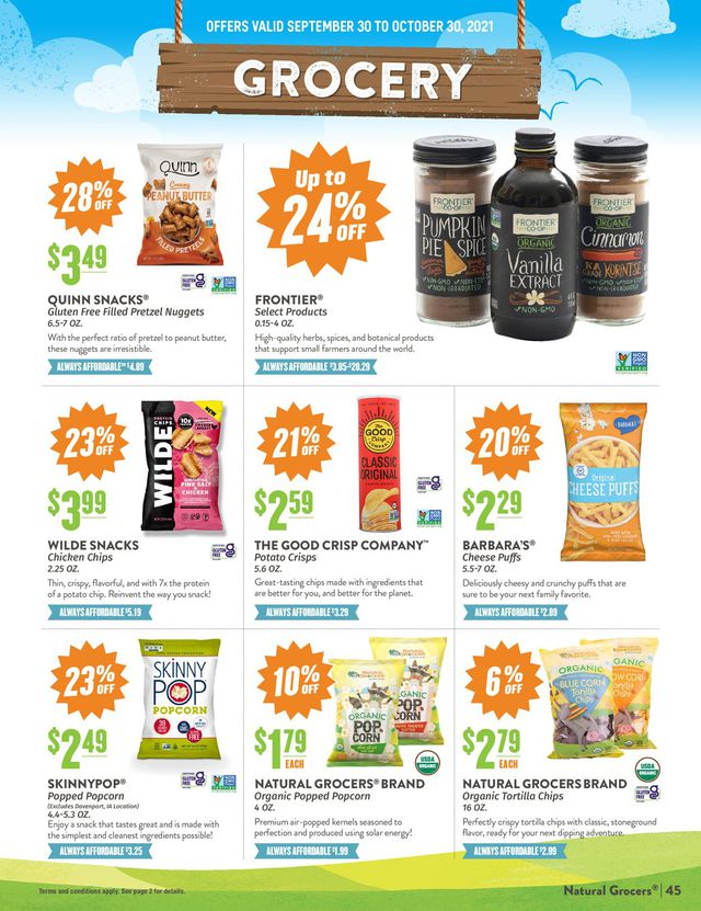 Natural Grocers Ad from 09/30/2021