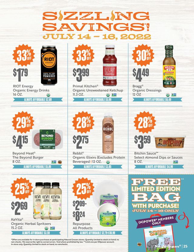 Natural Grocers Ad from 07/08/2022