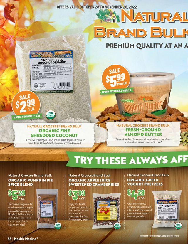 Natural Grocers Ad from 10/28/2022