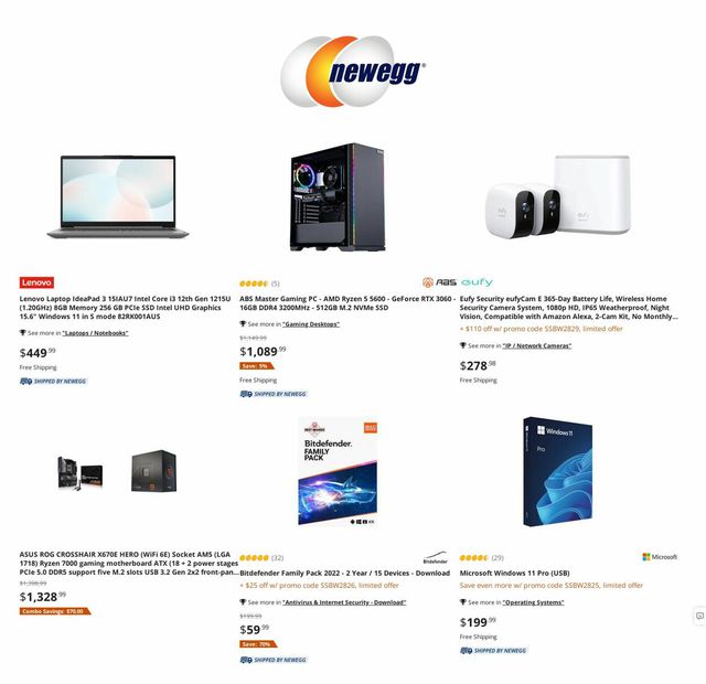 Newegg Ad from 09/29/2022