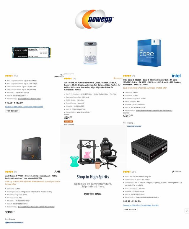 Newegg Ad from 11/03/2022