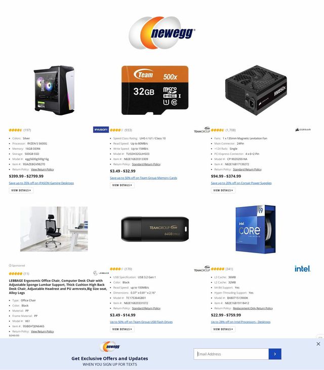Newegg Ad from 01/26/2023