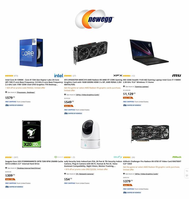 Newegg Ad from 03/23/2023