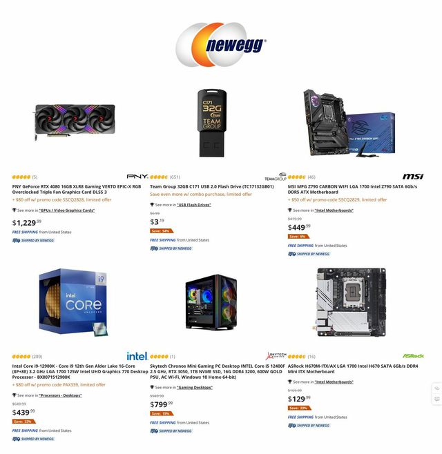 Newegg Ad from 03/30/2023