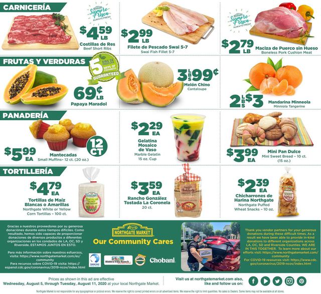 Northgate Market Ad from 08/05/2020