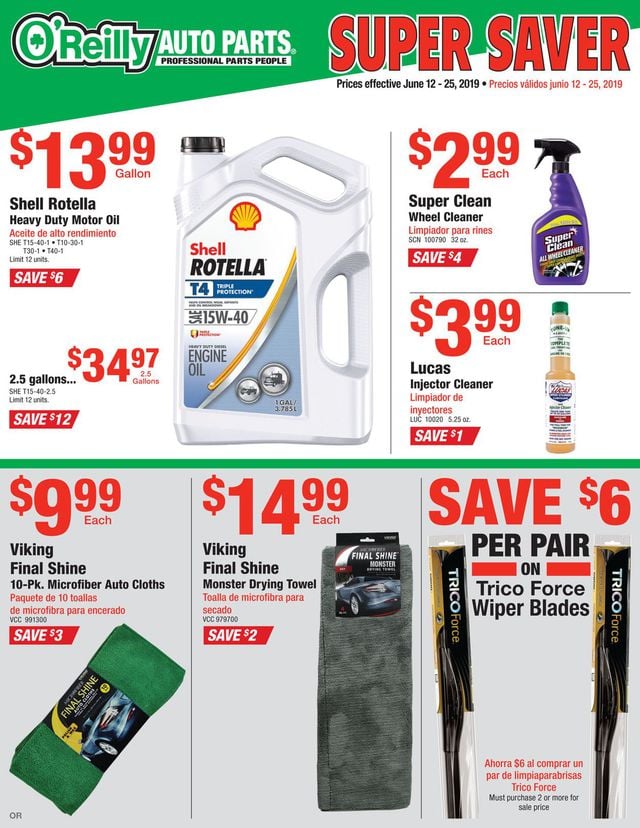 O'Reilly Auto Parts Ad from 06/12/2019
