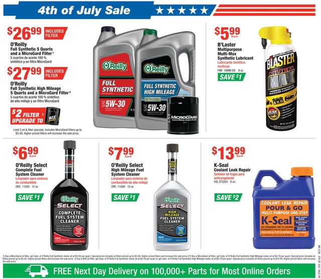 O'Reilly Auto Parts Ad from 06/30/2021