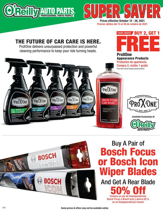 O'Reilly Auto Parts Ad from 10/13/2021