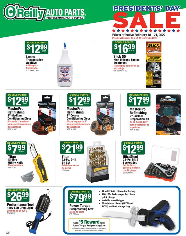 O'Reilly Auto Parts Ad from 02/18/2022