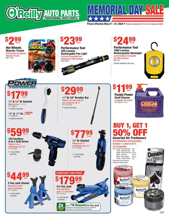 O'Reilly Auto Parts Ad from 05/27/2022