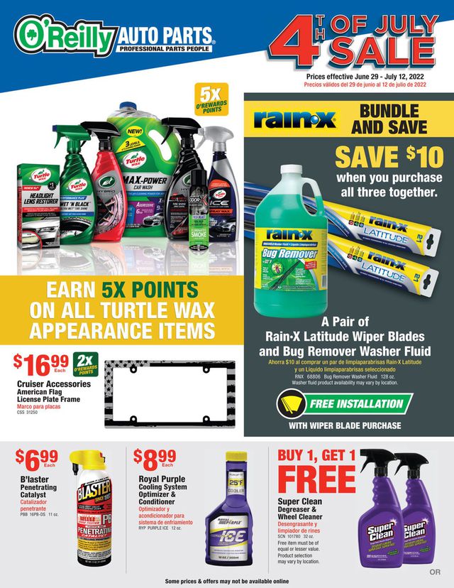 O'Reilly Auto Parts Ad from 06/29/2022