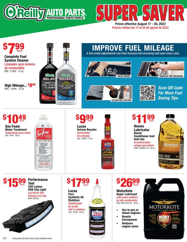 O'Reilly Auto Parts Ad from 08/17/2022