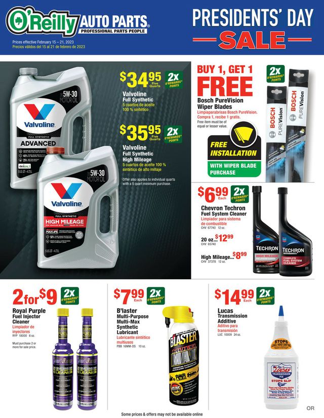 O'Reilly Auto Parts Ad from 02/15/2023