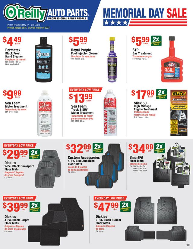O'Reilly Auto Parts Ad from 05/17/2023