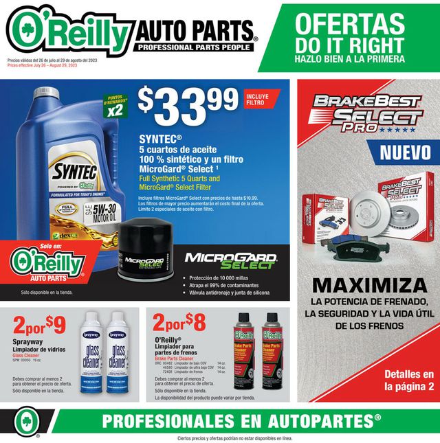 O'Reilly Auto Parts Ad from 07/26/2023