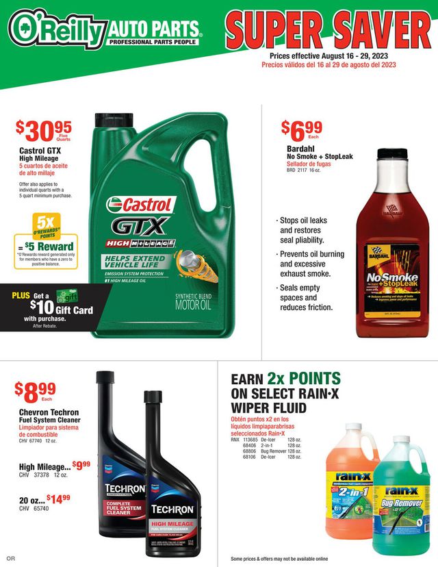 O'Reilly Auto Parts Ad from 08/16/2023
