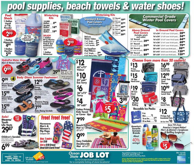 Ocean State Job Lot Ad from 08/13/2020