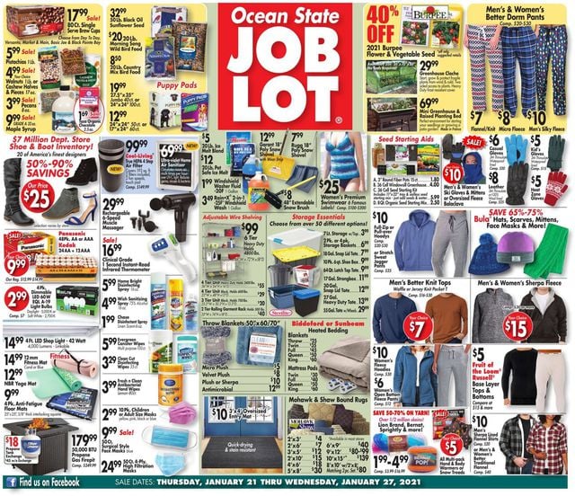 Ocean State Job Lot Ad from 01/21/2021