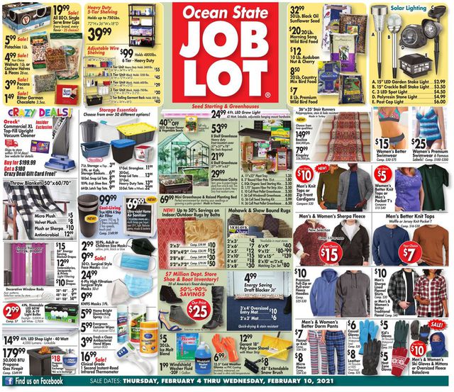 Ocean State Job Lot Ad from 02/04/2021