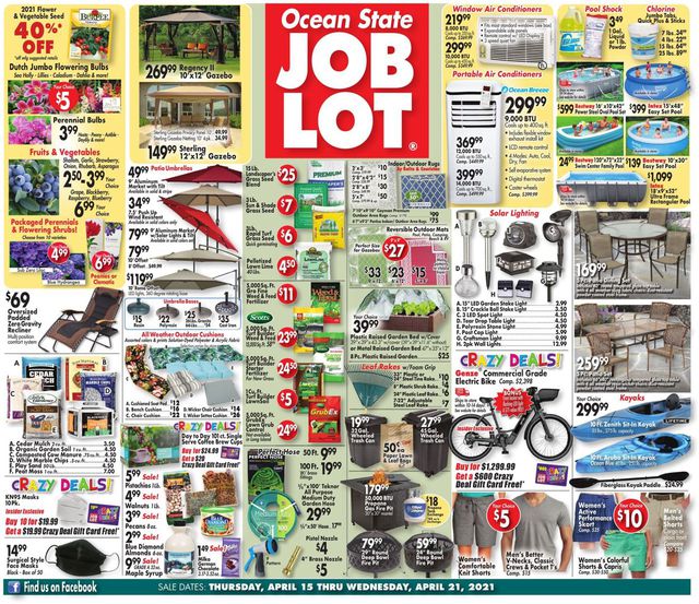 Ocean State Job Lot Ad from 04/15/2021