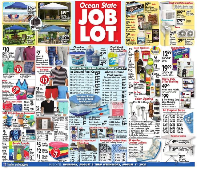 Ocean State Job Lot Ad from 08/05/2021