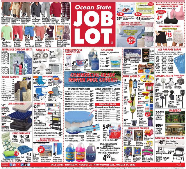 Ocean State Job Lot Ad from 08/25/2022