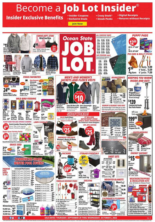 Ocean State Job Lot Ad from 09/29/2022