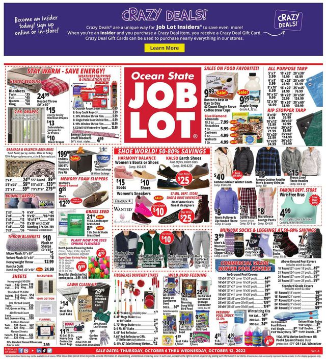 Ocean State Job Lot Ad from 10/06/2022