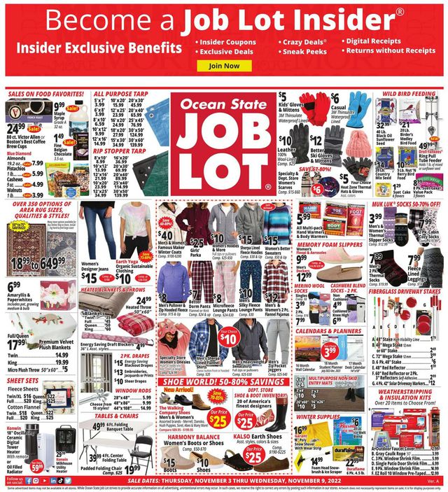Ocean State Job Lot Ad from 11/03/2022