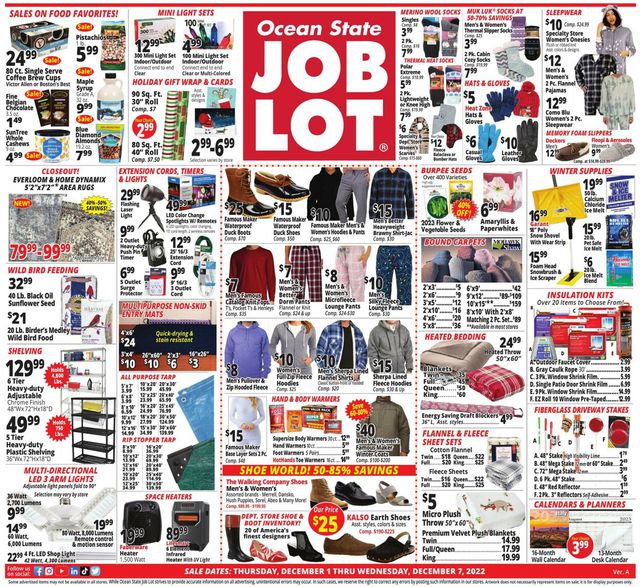 Ocean State Job Lot Ad from 12/01/2022