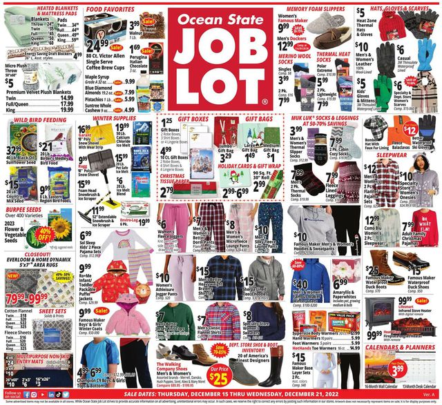 Ocean State Job Lot Ad from 12/15/2022