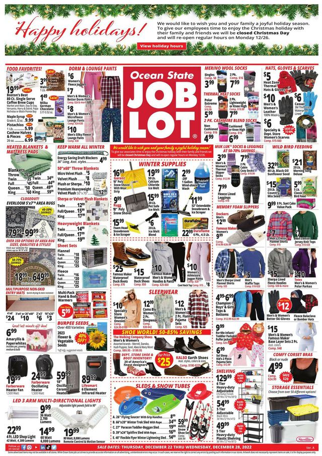 Ocean State Job Lot Ad from 12/22/2022