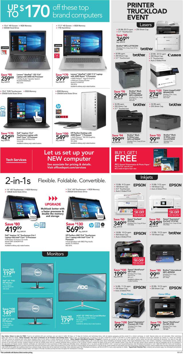 Office DEPOT Ad from 12/29/2019