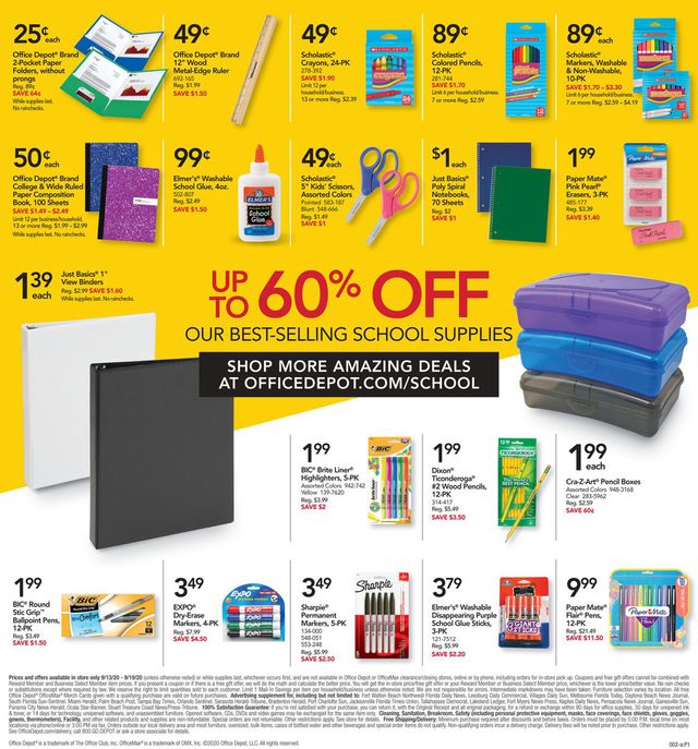 Office DEPOT Ad from 09/13/2020