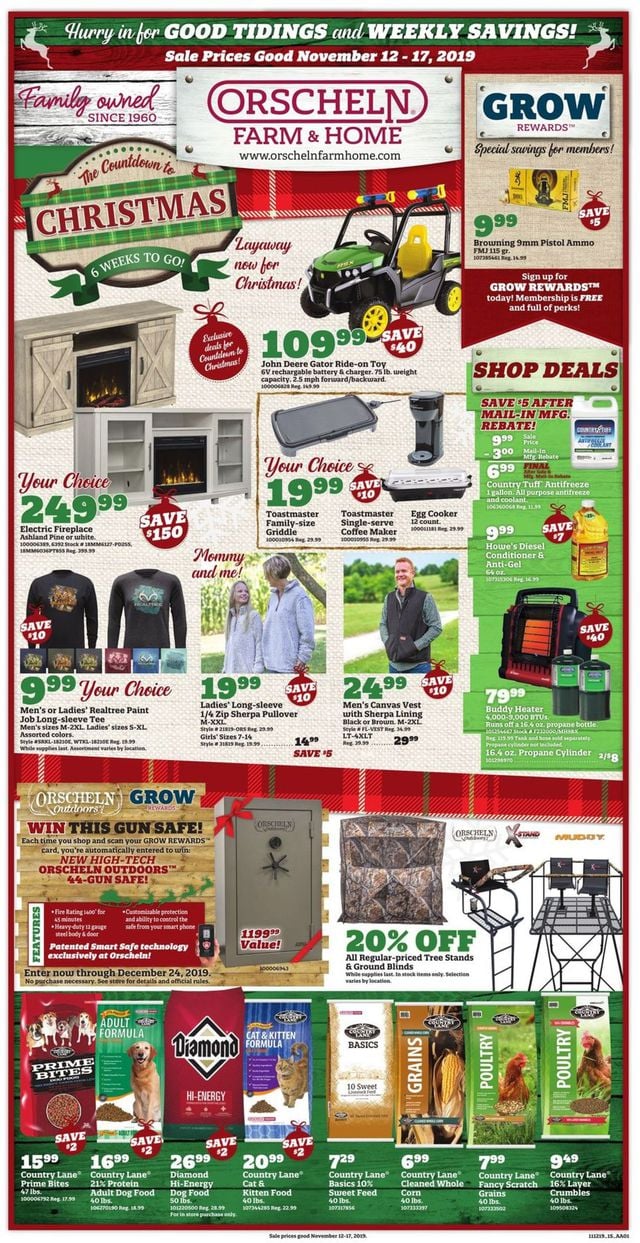 Orscheln Farm and Home Ad from 11/12/2019