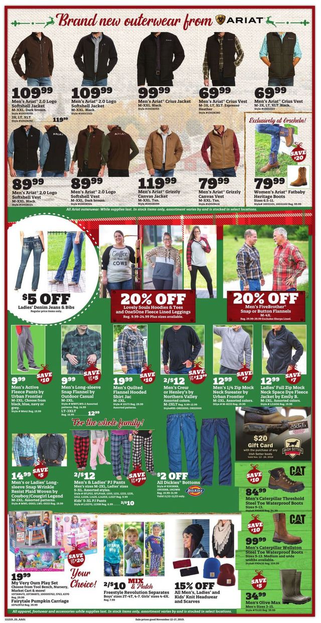 Orscheln Farm and Home Ad from 11/12/2019