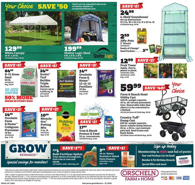 Orscheln Farm and Home Ad from 03/04/2020