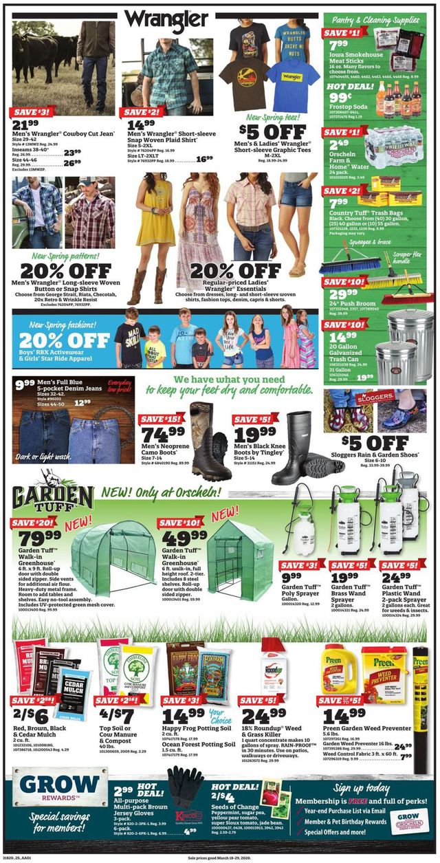 Orscheln Farm and Home Ad from 03/18/2020