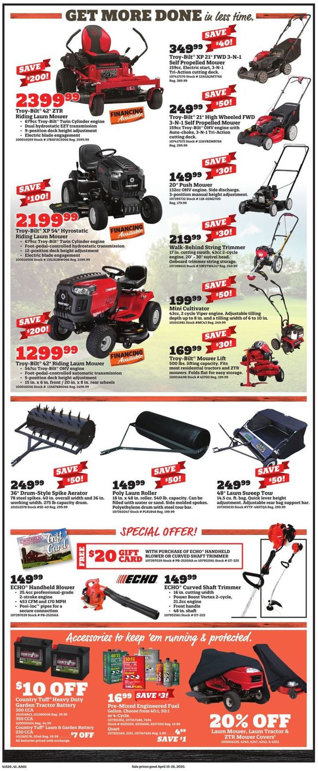 Orscheln Farm and Home Ad from 04/15/2020