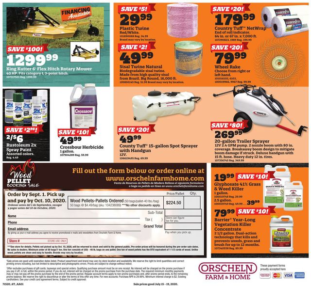 Orscheln Farm and Home Ad from 07/15/2020