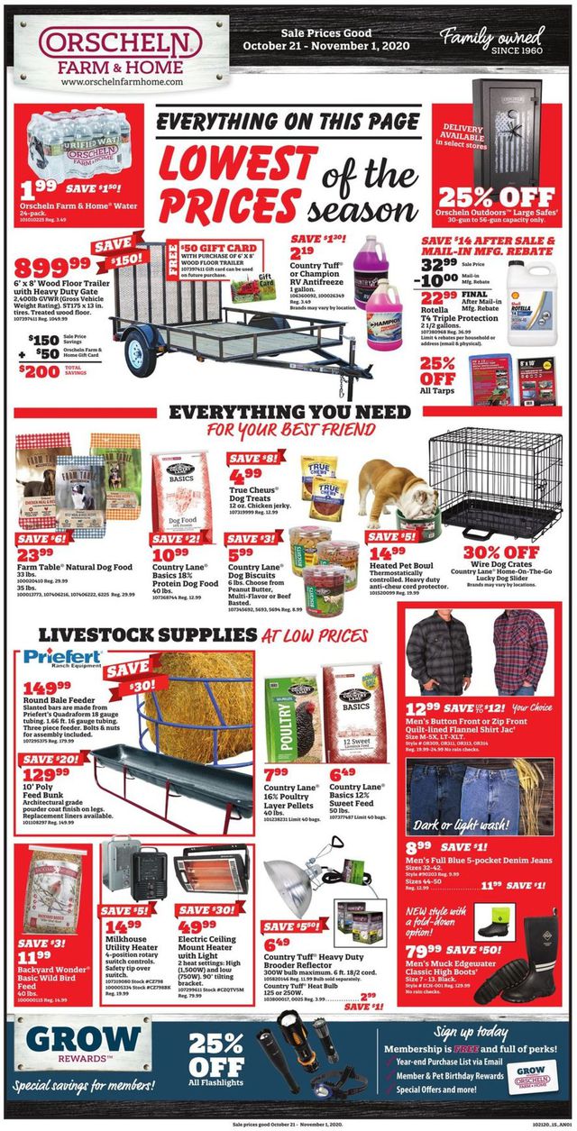 Orscheln Farm and Home Ad from 10/21/2020