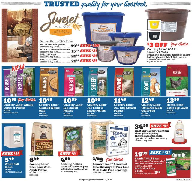 Orscheln Farm and Home Ad from 11/04/2020