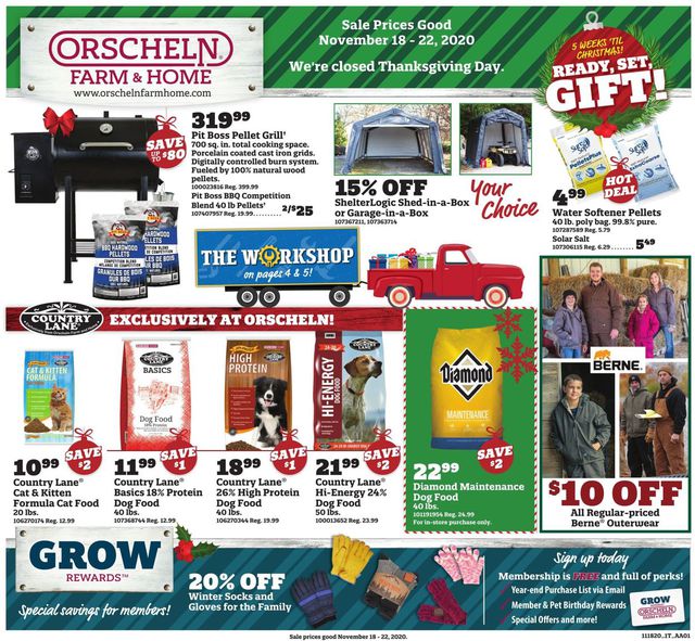 Orscheln Farm and Home Ad from 11/18/2020