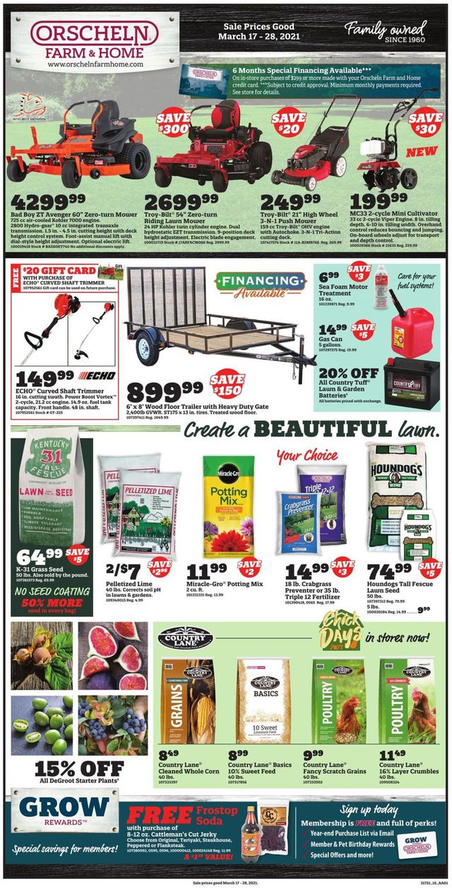 Orscheln Farm and Home Ad from 03/17/2021